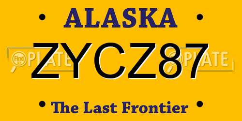 ZYCZ87 Alaska License Plate
