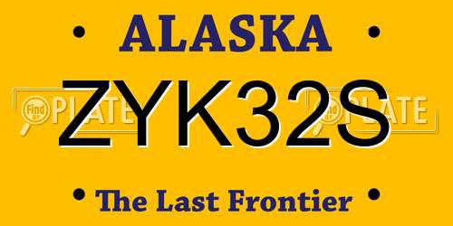ZYK32S Alaska License Plate