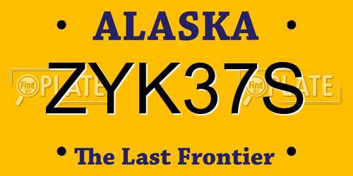 ZYK37S Alaska License Plate