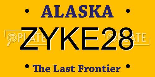 ZYKE28 Alaska License Plate