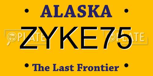 ZYKE75 Alaska License Plate