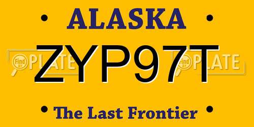 ZYP97T Alaska License Plate
