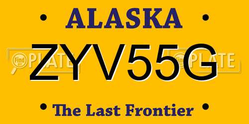 ZYV55G Alaska License Plate