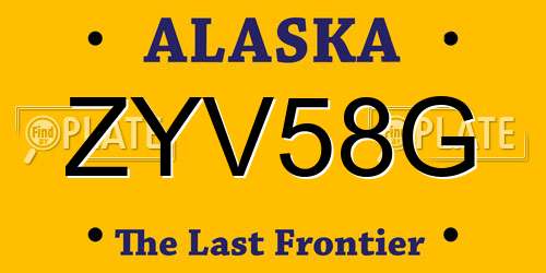 ZYV58G Alaska License Plate