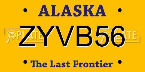 ZYVB56 Alaska License Plate