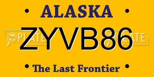 ZYVB86 Alaska License Plate