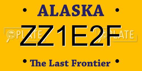 ZZ1E2F Alaska License Plate