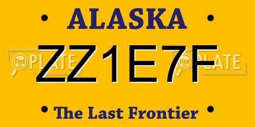 ZZ1E7F Alaska License Plate