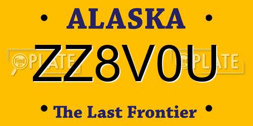 ZZ8V0U Alaska License Plate