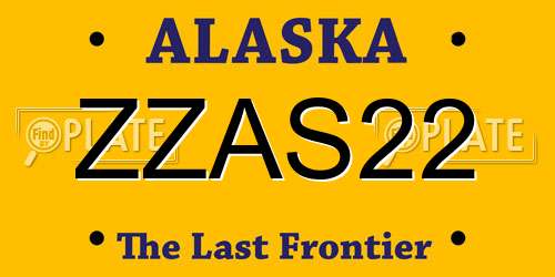 ZZAS22 Alaska License Plate
