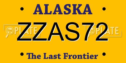 ZZAS72 Alaska License Plate