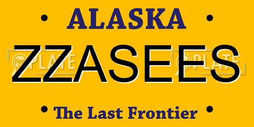 ZZASEES Alaska License Plate