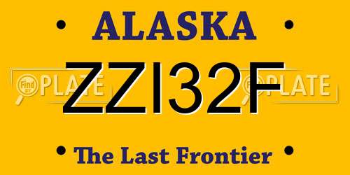 ZZI32F Alaska License Plate
