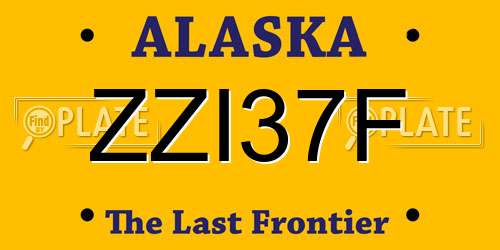 ZZI37F Alaska License Plate