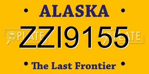 ZZI9155 Alaska License Plate