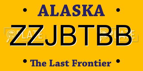 ZZJBTBB Alaska License Plate