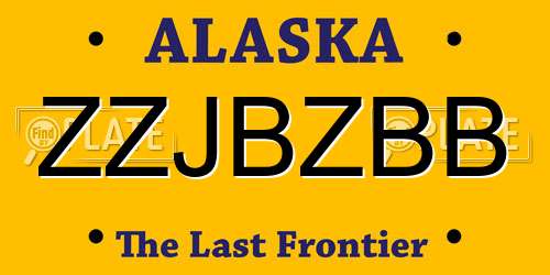 ZZJBZBB Alaska License Plate