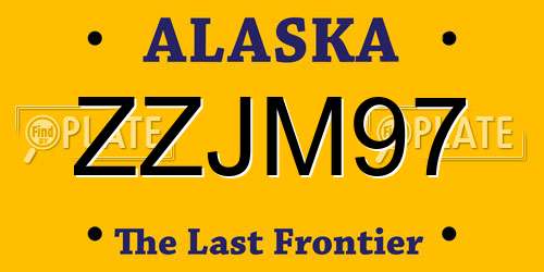 ZZJM97 Alaska License Plate