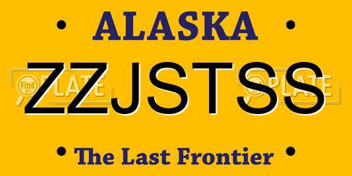 ZZJSTSS Alaska License Plate