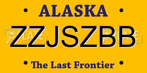 ZZJSZBB Alaska License Plate