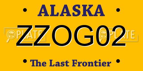 ZZOG02 Alaska License Plate