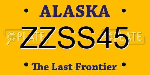 ZZSS45 Alaska License Plate