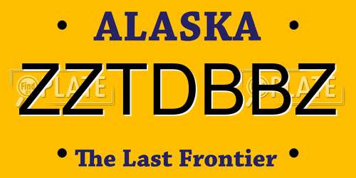 ZZTDBBZ Alaska License Plate