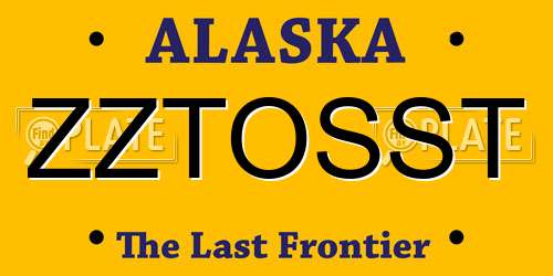 ZZTOSST Alaska License Plate