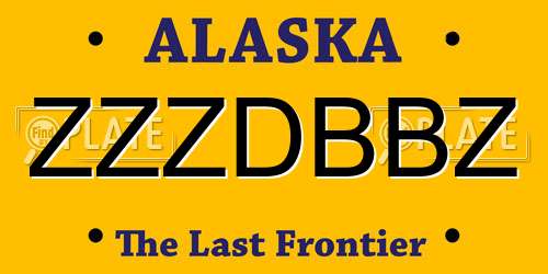 ZZZDBBZ Alaska License Plate