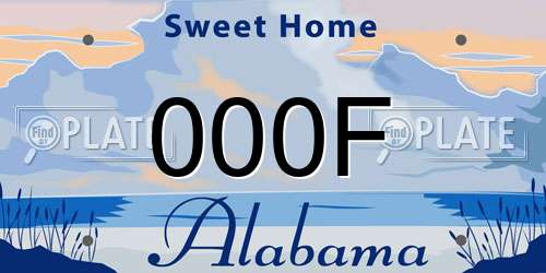 000F Alabama License Plate