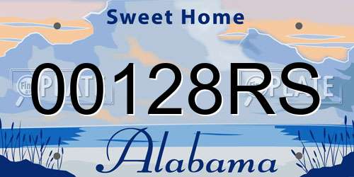 00128RS Alabama License Plate
