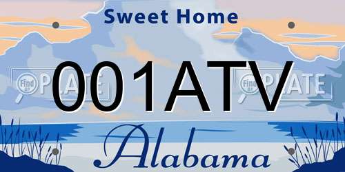 001ATV Alabama License Plate