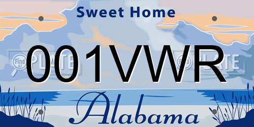001VWR Alabama License Plate