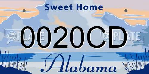 0020CD Alabama License Plate