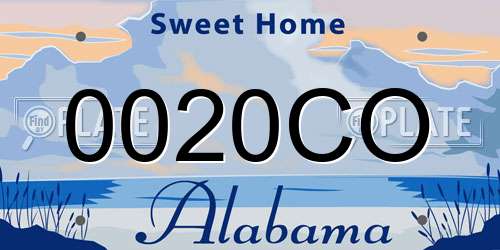 0020CO Alabama License Plate