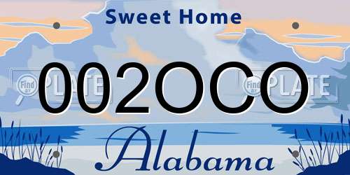 002OCO Alabama License Plate