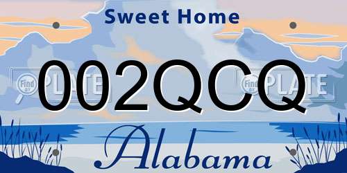 002QCQ Alabama License Plate