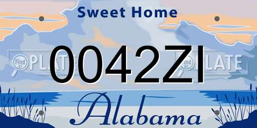 0042ZI Alabama License Plate