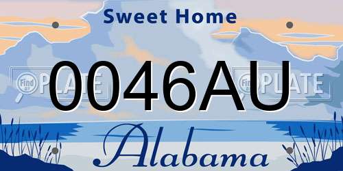 0046AU Alabama License Plate