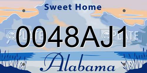 0048AJ1 Alabama License Plate