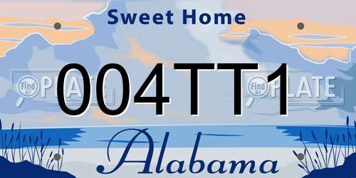 004TT1 Alabama License Plate