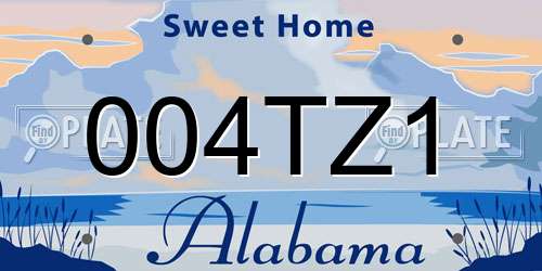 004TZ1 Alabama License Plate