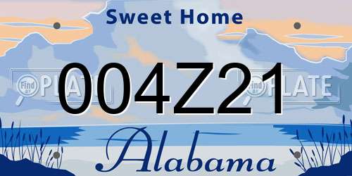 004Z21 Alabama License Plate