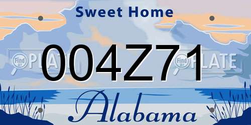 004Z71 Alabama License Plate