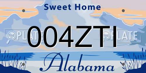 004ZTI Alabama License Plate