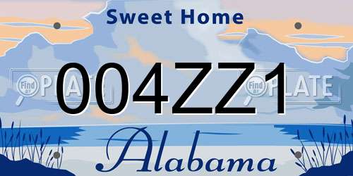 004ZZ1 Alabama License Plate