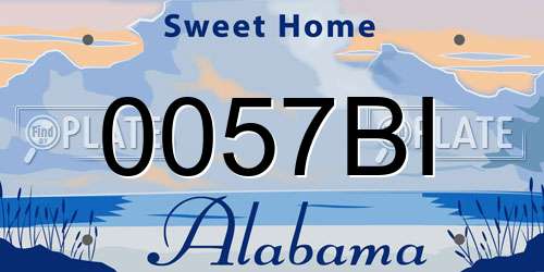 0057BI Alabama License Plate