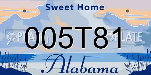 005T81 Alabama License Plate