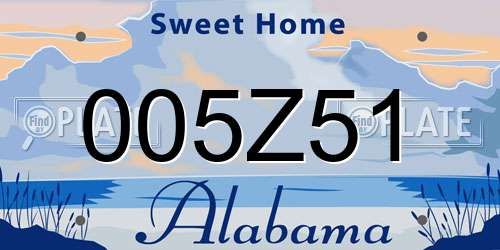 005Z51 Alabama License Plate