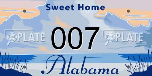 007 Alabama License Plate